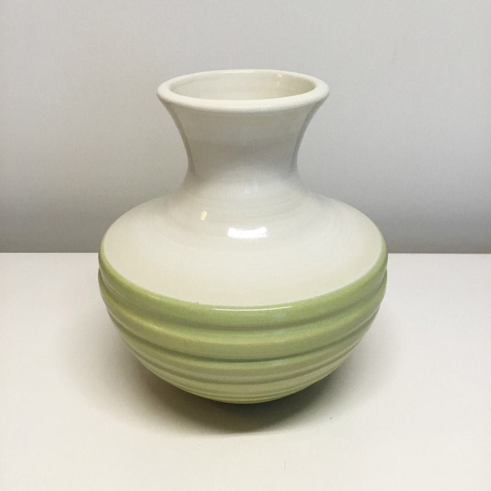 White And Green Ceramic Vase No. 678