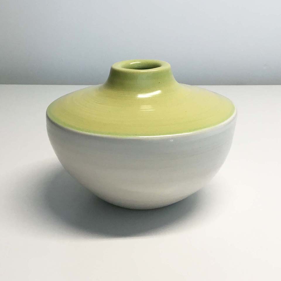 Green And White Ceramic Vase No. 688